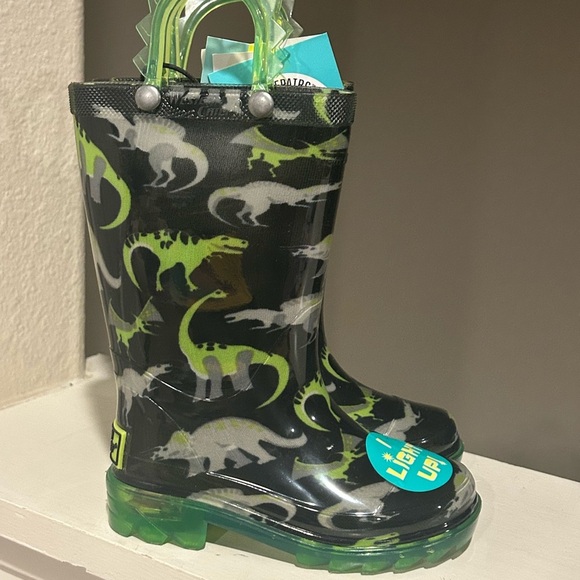 WESTERN CHIEF Kid's Sketch Dino Lighted Waterproof Rain Boot Toddler Size 6 - Picture 2 of 9